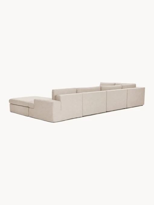 Sofás Rinconeras|Sofás>Westwing Collection Sofá rinconera modular grande con tapizado desenfundable Russell Tejido beige jaspeado