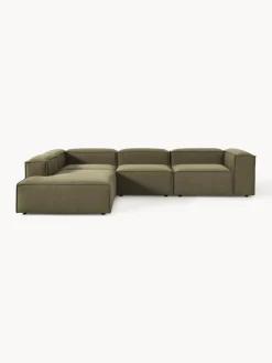 Sofás></noscript>Westwing Collection Sofá rinconera modular grande Lennon Tejido verde oliva