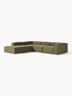 Sofás></noscript>Westwing Collection Sofá rinconera modular grande Lennon Tejido verde oliva