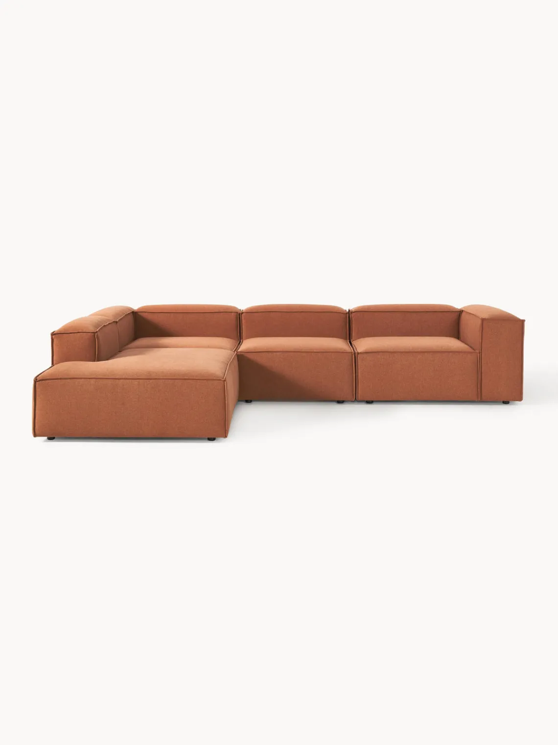 Sofás>Westwing Collection Sofá rinconera modular grande Lennon Tejido terracota