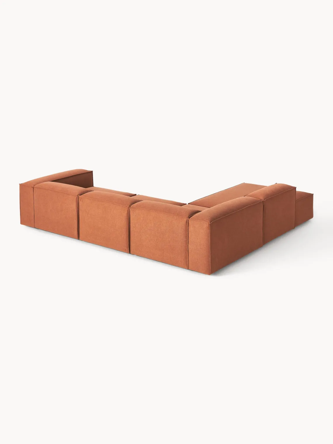 Sofás>Westwing Collection Sofá rinconera modular grande Lennon Tejido terracota