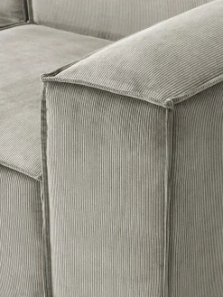 Sofás></noscript>Westwing Collection Sofá rinconera modular grande de pana Lennon Pana gris