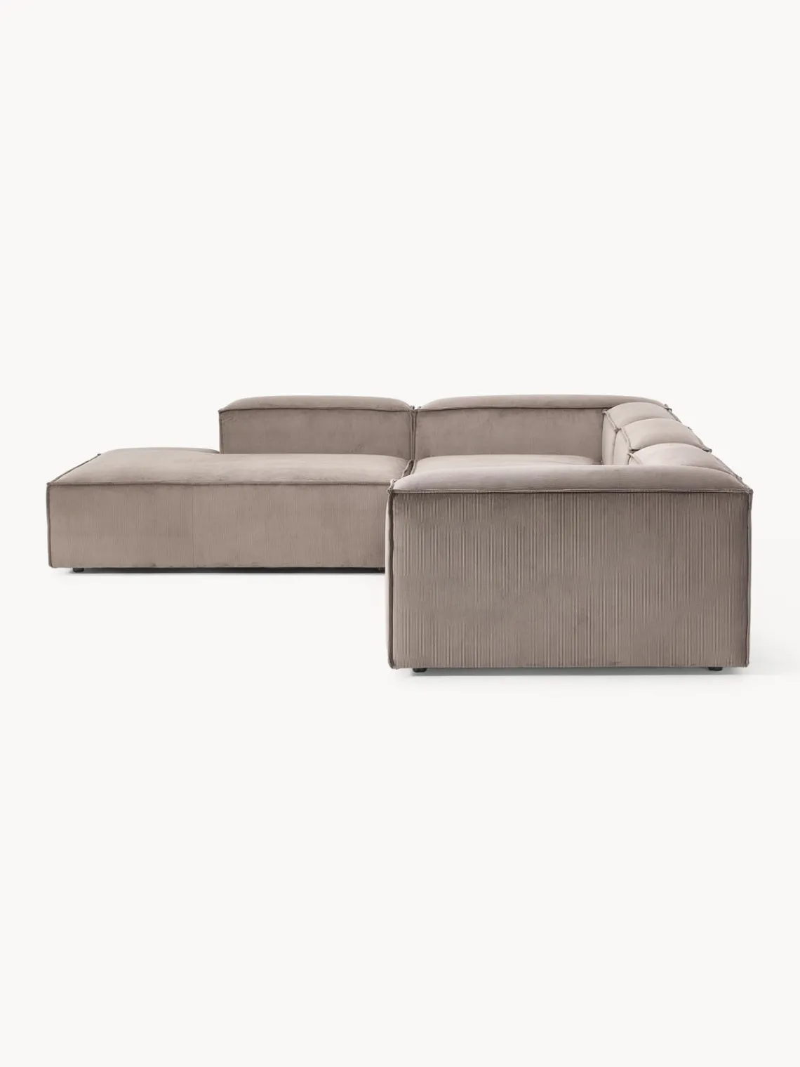 Sofás>Westwing Collection Sofá rinconera modular grande de pana Lennon Pana taupe