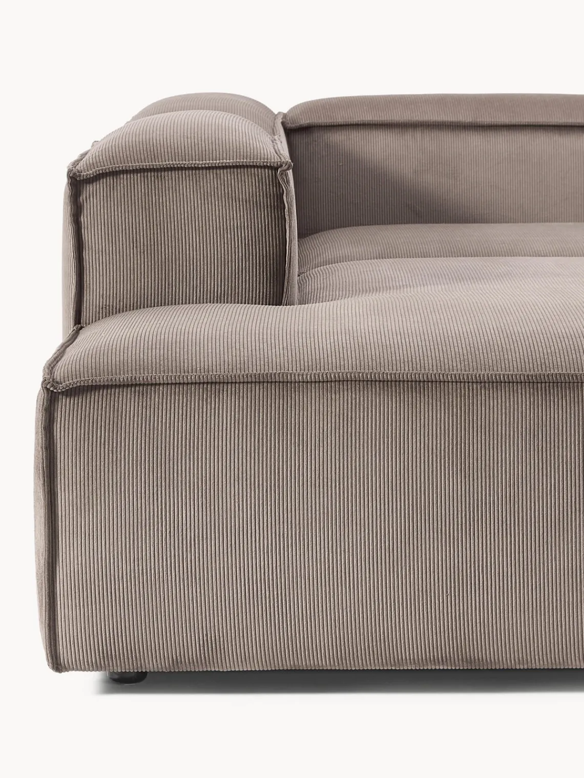 Sofás>Westwing Collection Sofá rinconera modular grande de pana Lennon Pana taupe