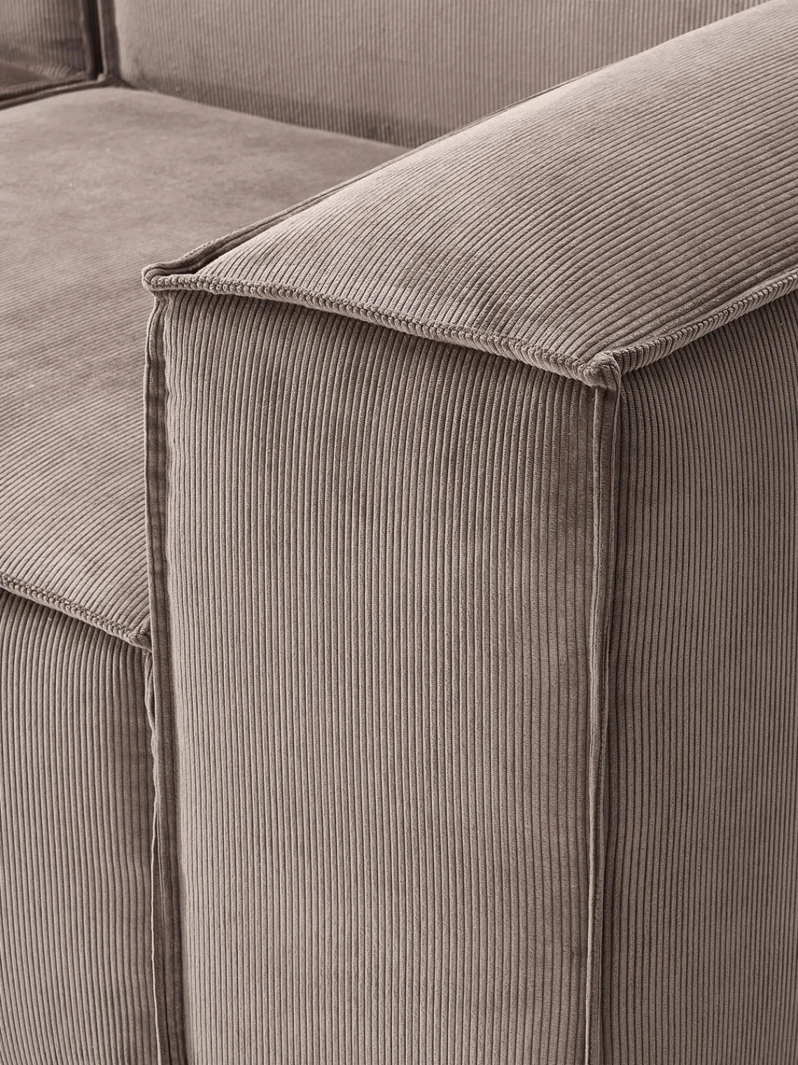 Sofás>Westwing Collection Sofá rinconera modular grande de pana Lennon Pana taupe