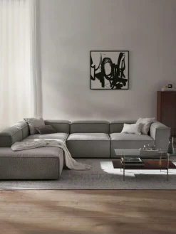 Sofás>Westwing Collection Sofá rinconera modular grande en tejido bouclé Lennon Bouclé taupe