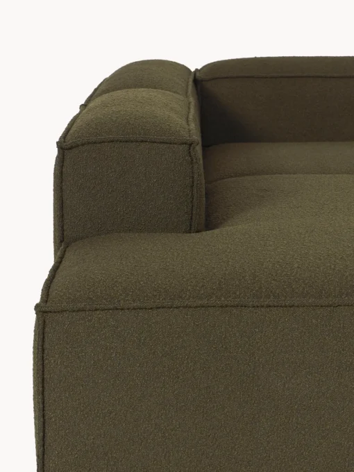 Sofás>Westwing Collection Sofá rinconera modular grande en tejido bouclé Lennon Bouclé verde oliva