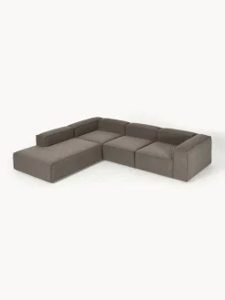 Sofás>Westwing Collection Sofá rinconera modular grande en tejido bouclé Lennon Bouclé greige