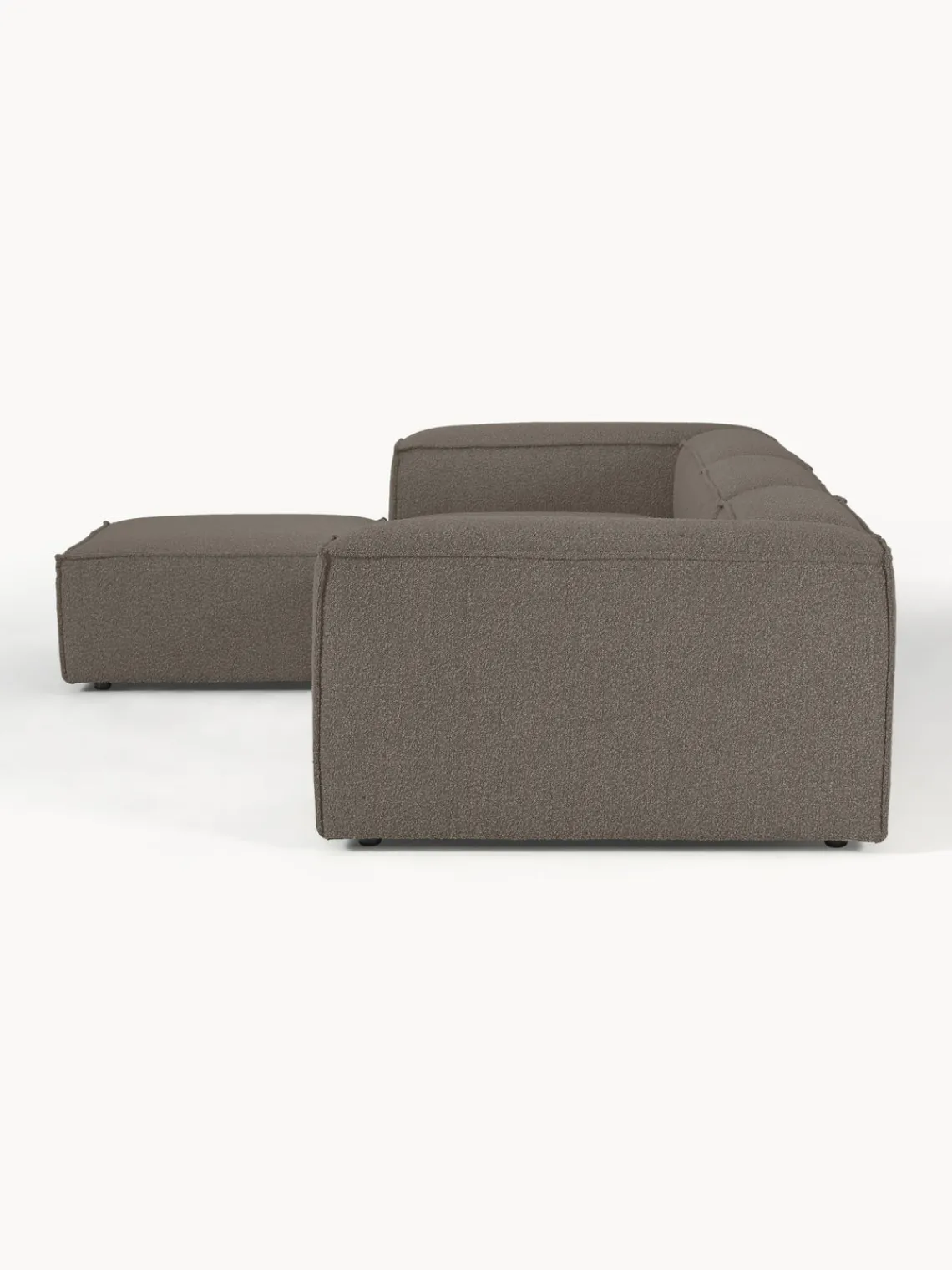 Sofás>Westwing Collection Sofá rinconera modular grande en tejido bouclé Lennon Bouclé greige