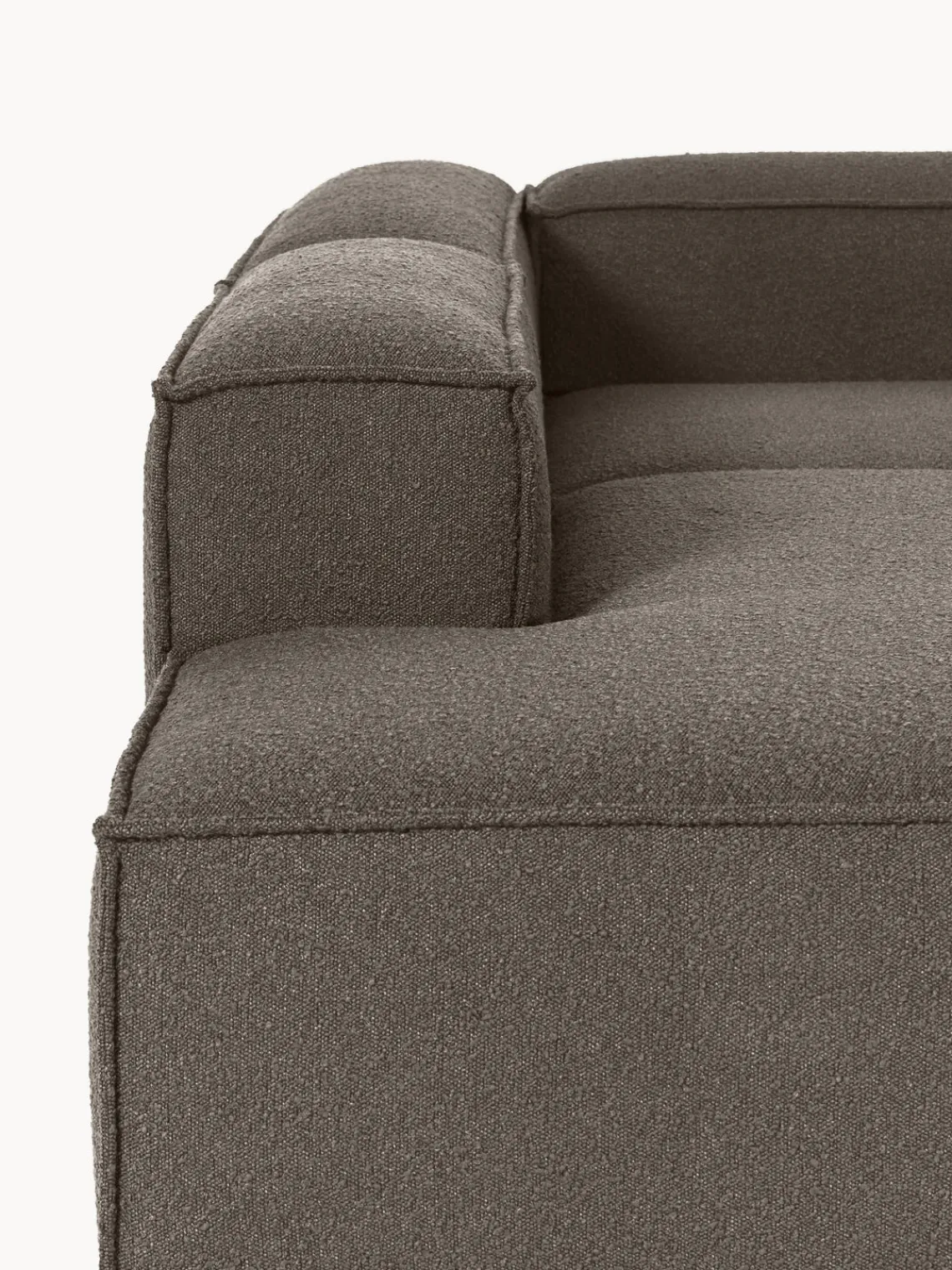 Sofás>Westwing Collection Sofá rinconera modular grande en tejido bouclé Lennon Bouclé greige