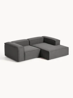 Sofás></noscript>Westwing Collection Sofá rinconera modular Lennon Tejido gris antracita