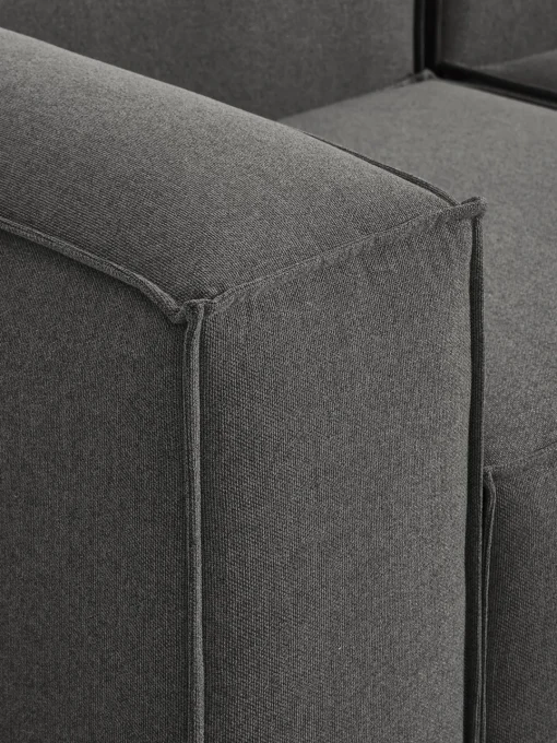 Sofás>Westwing Collection Sofá rinconera modular Lennon Tejido gris antracita