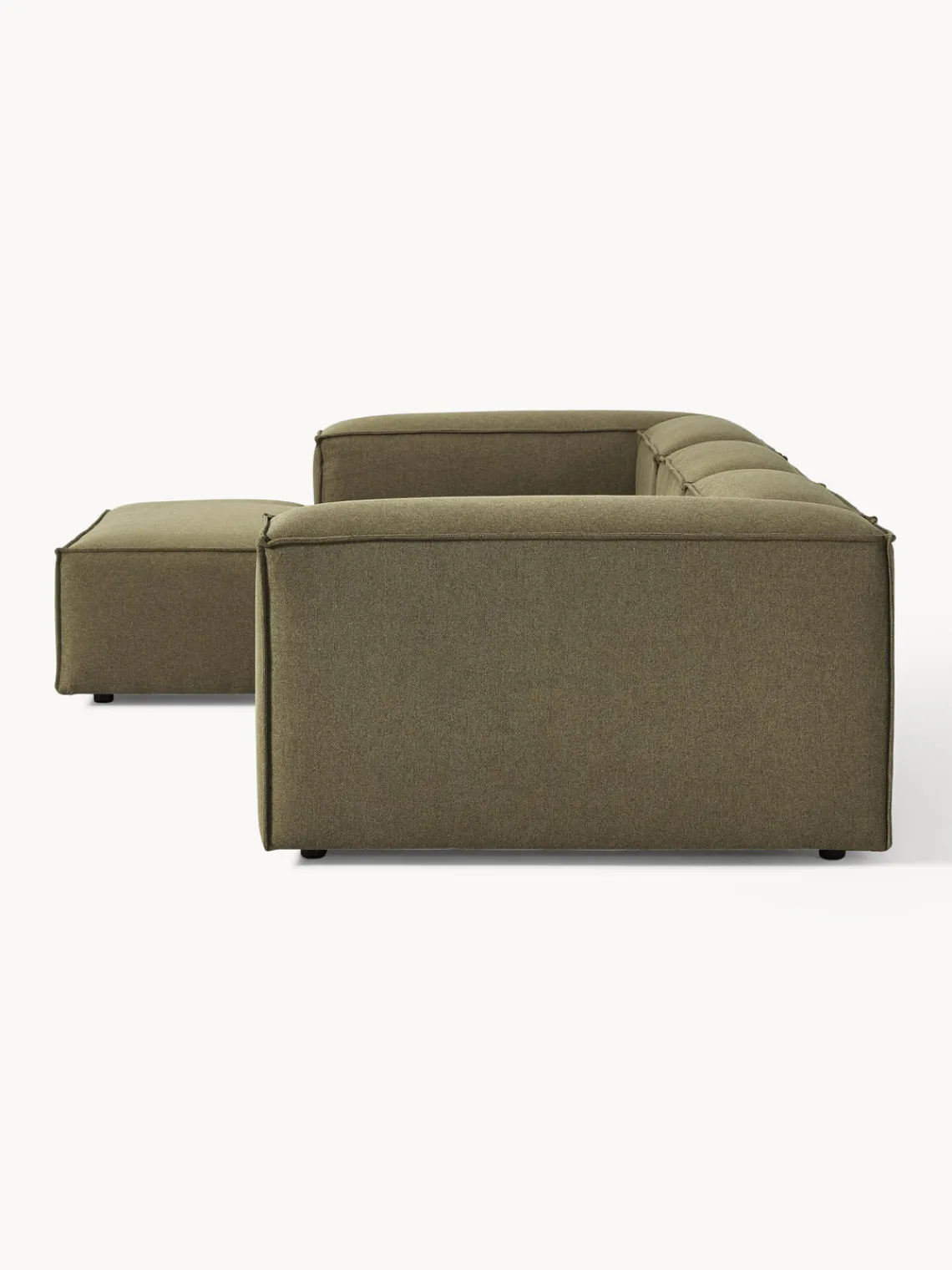 Sofás>Westwing Collection Sofá rinconera modular Lennon Tejido verde oliva