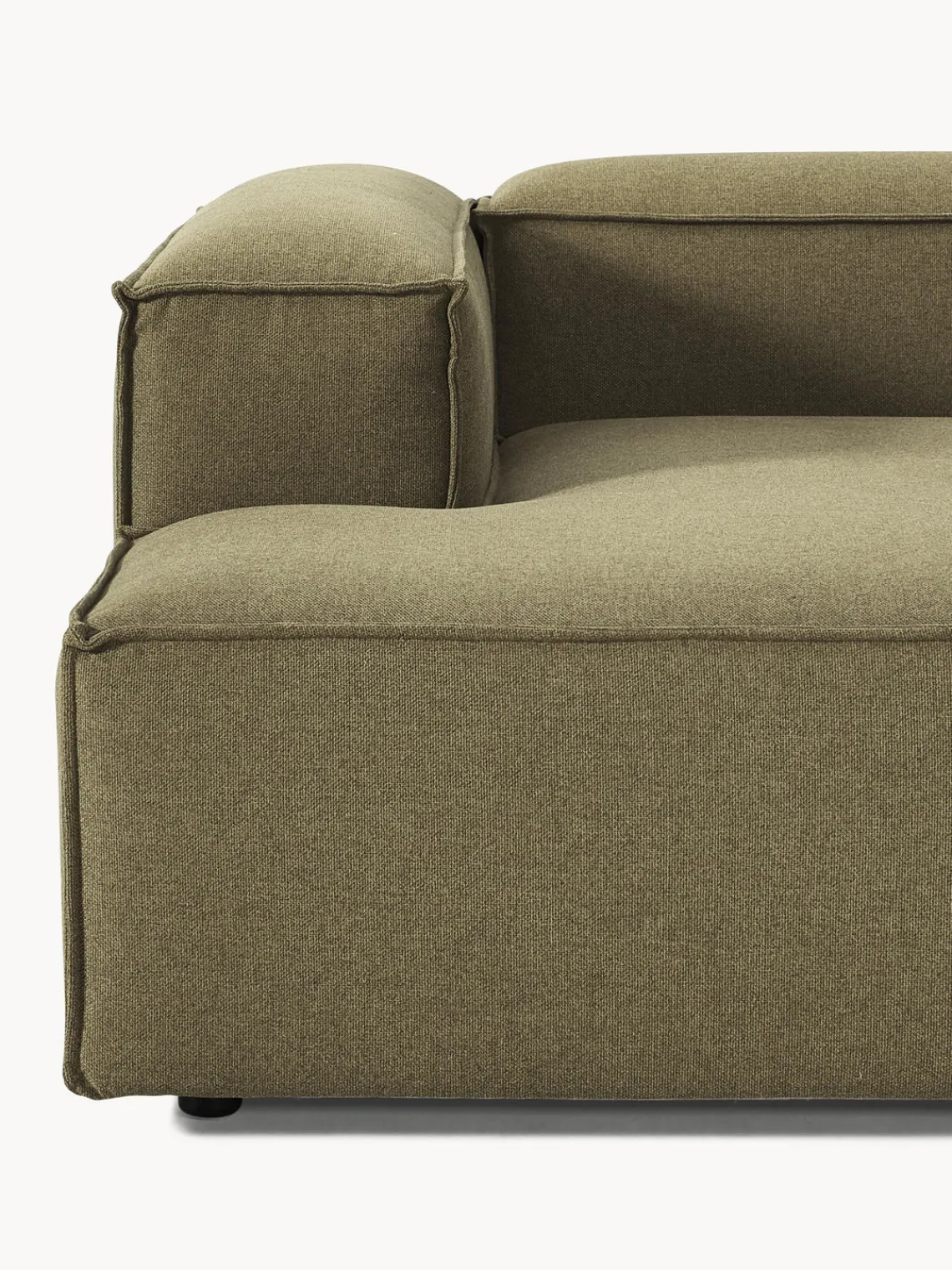 Sofás>Westwing Collection Sofá rinconera modular Lennon Tejido verde oliva