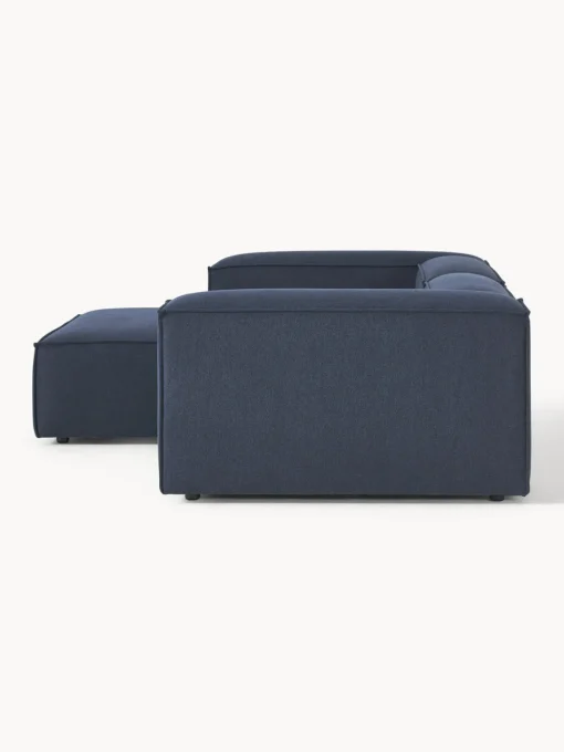 Sofás>Westwing Collection Sofá rinconera modular Lennon Tejido azul oscuro