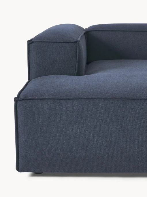 Sofás>Westwing Collection Sofá rinconera modular Lennon Tejido azul oscuro
