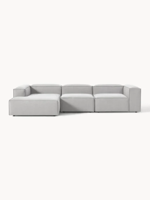 Sofás>Westwing Collection Sofá rinconera modular Lennon Tejido gris