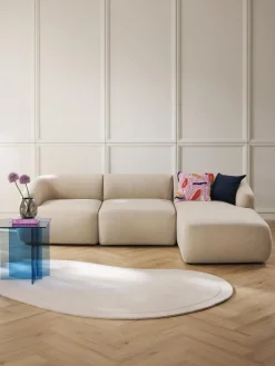 Sofás Rinconeras|Sofás>Westwing Collection Sofá rinconera modular Sofia (3 plazas) Tejido grueso beige claro