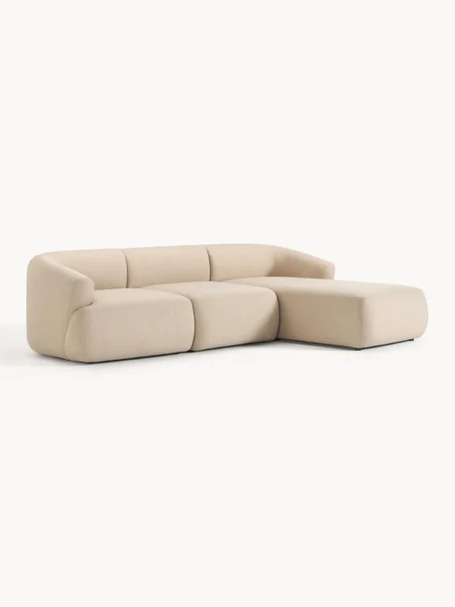 Sofás Rinconeras|Sofás>Westwing Collection Sofá rinconera modular Sofia (3 plazas) Tejido grueso beige claro