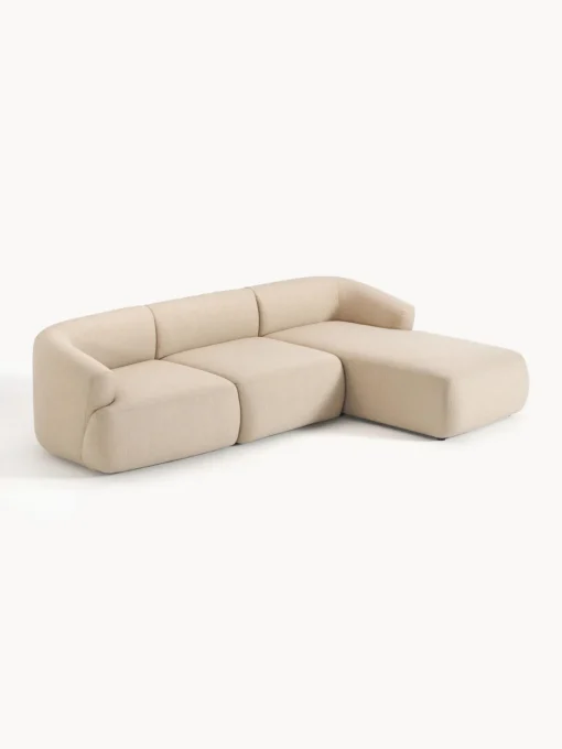 Sofás Rinconeras|Sofás>Westwing Collection Sofá rinconera modular Sofia (3 plazas) Tejido grueso beige claro