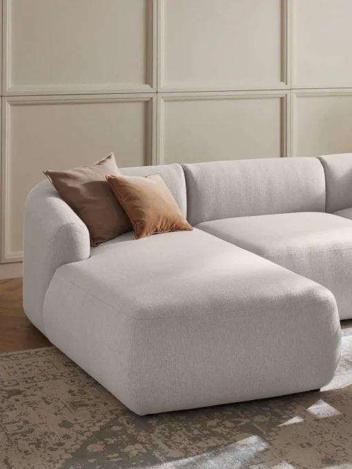 Sofás Rinconeras|Sofás>Westwing Collection Sofá rinconera modular Sofia Tejido grueso blanco crema