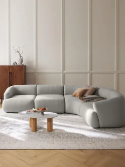 Sofás Rinconeras|Sofás>Westwing Collection Sofá rinconera modular Sofia (4 plazas) Tejido grueso gris