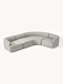 Sofás Rinconeras|Sofás></noscript>Westwing Collection Sofá rinconera modular Sofia (4 plazas) Tejido grueso gris