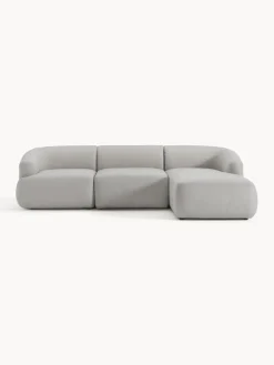 Sofás Rinconeras|Sofás>Westwing Collection Sofá rinconera modular Sofia (3 plazas) Tejido grueso gris