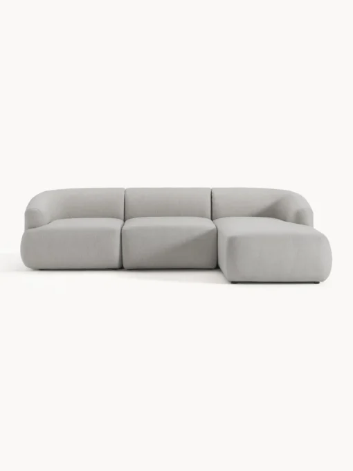 Sofás Rinconeras|Sofás>Westwing Collection Sofá rinconera modular Sofia (3 plazas) Tejido grueso gris