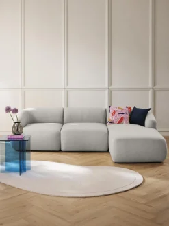 Sofás Rinconeras|Sofás>Westwing Collection Sofá rinconera modular Sofia (3 plazas) Tejido grueso gris