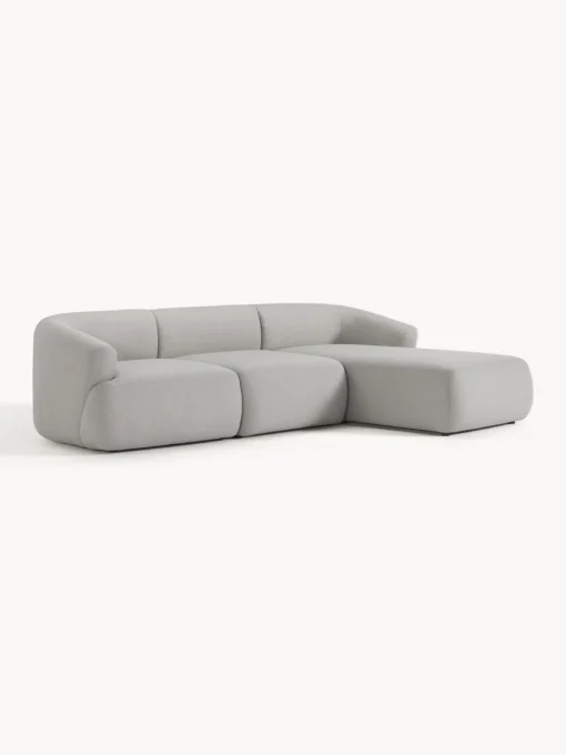 Sofás Rinconeras|Sofás>Westwing Collection Sofá rinconera modular Sofia (3 plazas) Tejido grueso gris
