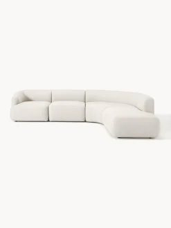 Sofás Rinconeras|Sofás>Westwing Collection Sofá rinconera modular Sofia (4 plazas) Tejido grueso blanco crema