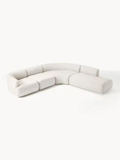 Sofás Rinconeras|Sofás></noscript>Westwing Collection Sofá rinconera modular Sofia (4 plazas) Tejido grueso blanco crema