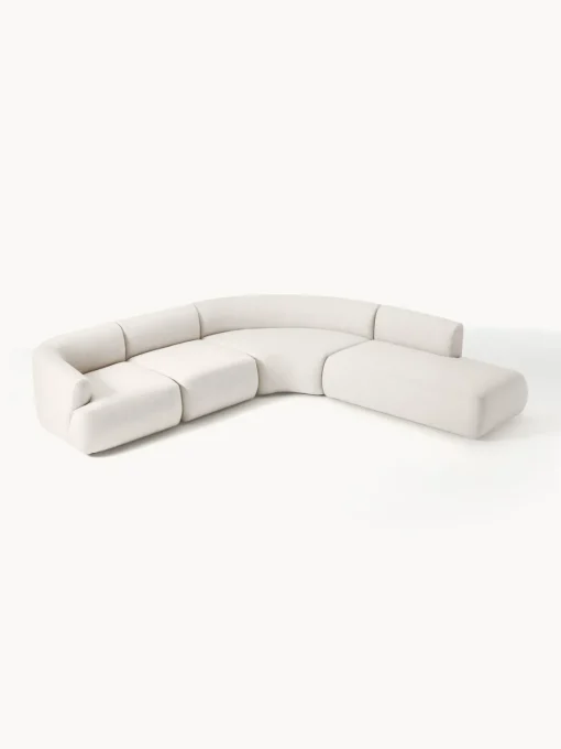 Sofás Rinconeras|Sofás>Westwing Collection Sofá rinconera modular Sofia (4 plazas) Tejido grueso blanco crema