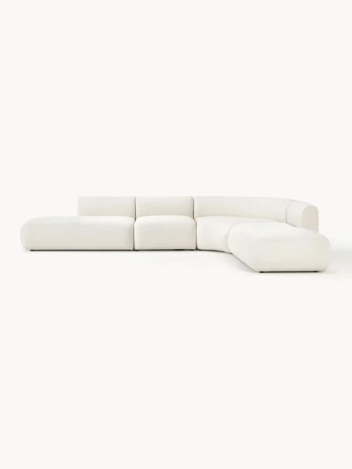 Sofás Rinconeras|Sofás>Westwing Collection Sofá rinconera modular Sofia (4 plazas) Tejido blanco crema