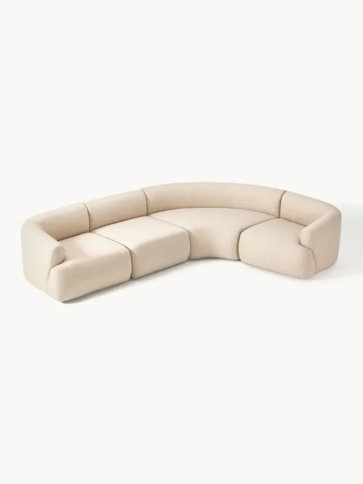Sofás Rinconeras|Sofás>Westwing Collection Sofá rinconera modular Sofia (4 plazas) Tejido grueso beige claro