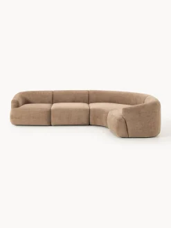 Sofás Rinconeras|Sofás>Westwing Collection Sofá rinconera modular Sofia (4 plazas) Terciopelo marrón