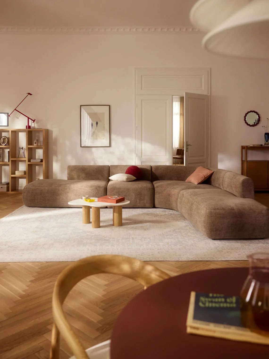 Sofás Rinconeras|Sofás>Westwing Collection Sofá rinconera modular Sofia (4 plazas) Terciopelo marrón