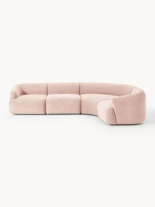 Sofás Rinconeras|Sofás>Westwing Collection Sofá rinconera modular Sofia (4 plazas) Terciopelo melocotón