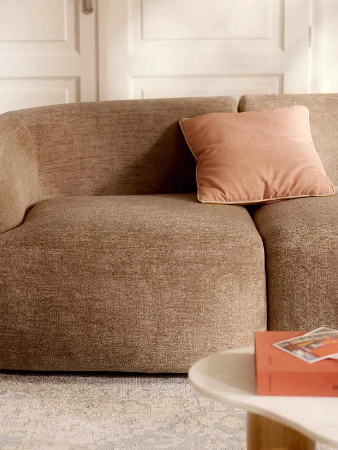 Sofás Rinconeras|Sofás>Westwing Collection Sofá rinconera modular Sofia (3 plazas) Terciopelo marrón