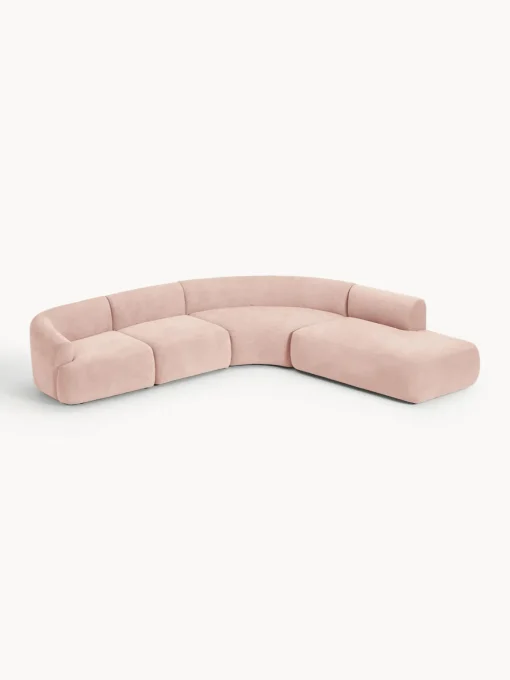 Sofás Rinconeras|Sofás>Westwing Collection Sofá rinconera modular Sofia (4 plazas) Terciopelo melocotón