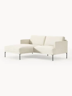 Sofás Rinconeras|Sofás>Westwing Collection Sofá rinconera pequeño Fluente Tejido blanco Off White
