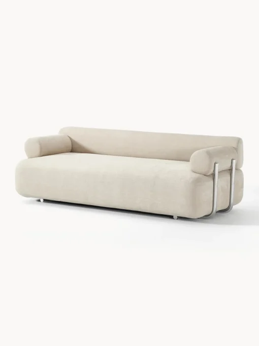 Sofás 3 Plazas|Sofás>Westwing Collection Sofá Stella (3 plazas) Tejido jaspeado blanco Off White