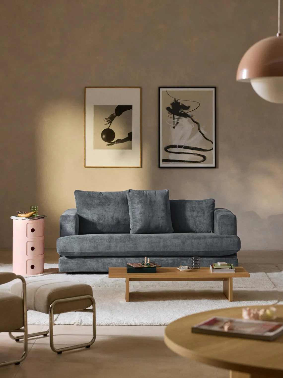 Sofás 2 Plazas|Sofás>Westwing Collection Sofá Tribeca (2 plazas) Chenilla gris azulado