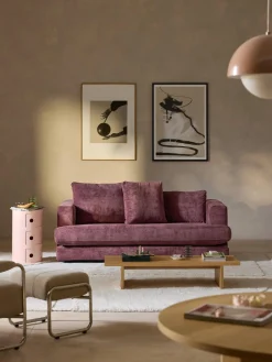 Sofás 2 Plazas|Sofás>Westwing Collection Sofá Tribeca (2 plazas) Chenilla morado oscuro