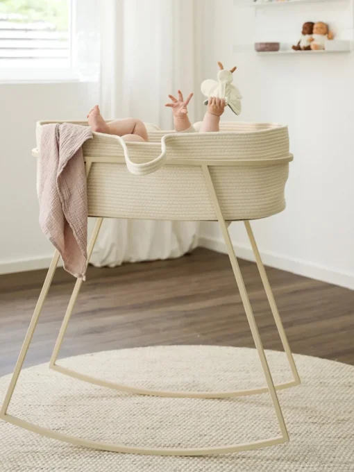 Cunas Para Bebé|Cunas Para Bebé>Metallbude Soporte para moisés artesanal Korsina Beige claro