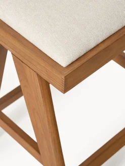 Taburetes Altos|Sillas></noscript>Westwing Collection Taburete alto con acolchado Sissi Tejido blanco crema, madera de roble oscura