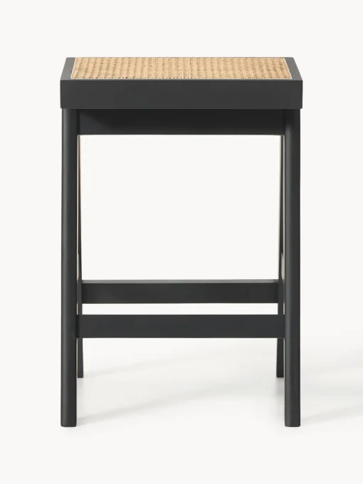 Taburetes Altos|Sillas>Westwing Collection Taburete alto con tejido vienés Sissi Negro, beige claro