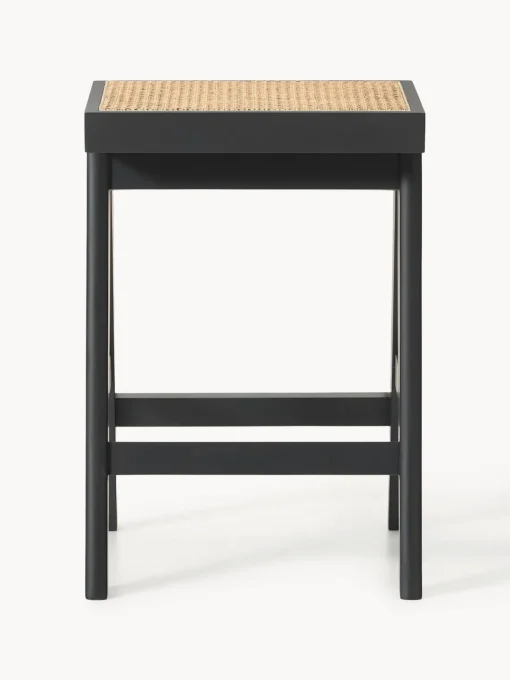 Taburetes Altos|Sillas>Westwing Collection Taburete alto con tejido vienés Sissi Negro, beige claro