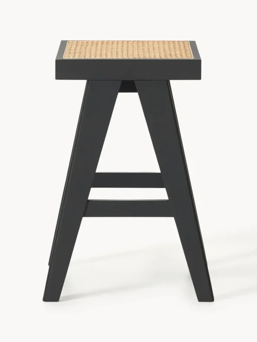 Taburetes Altos|Sillas>Westwing Collection Taburete alto con tejido vienés Sissi Negro, beige claro